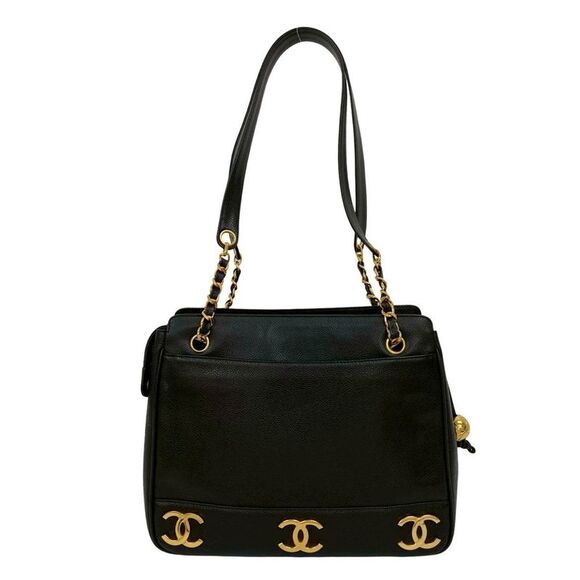 Chanel Caviar Leather Chain Tote Bag